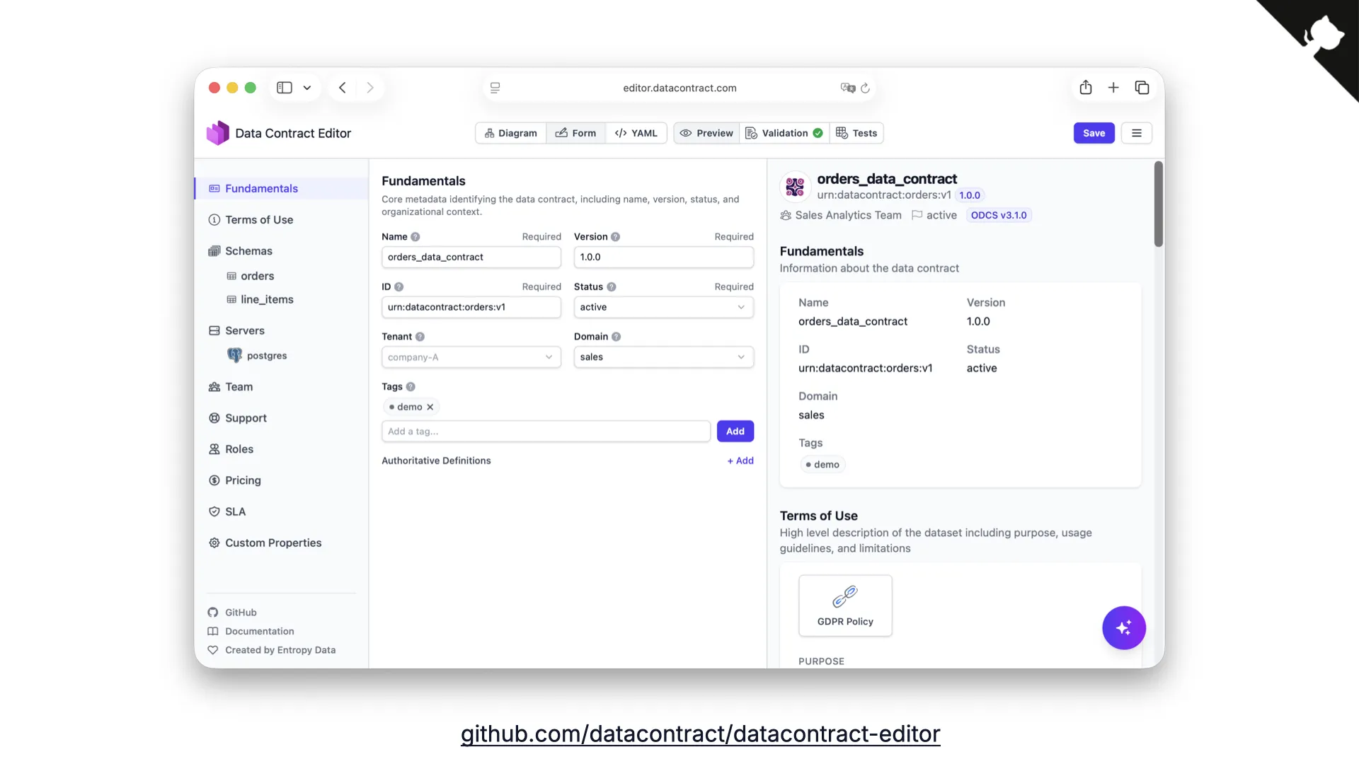 Diapositiva 27: Data Contract Editor