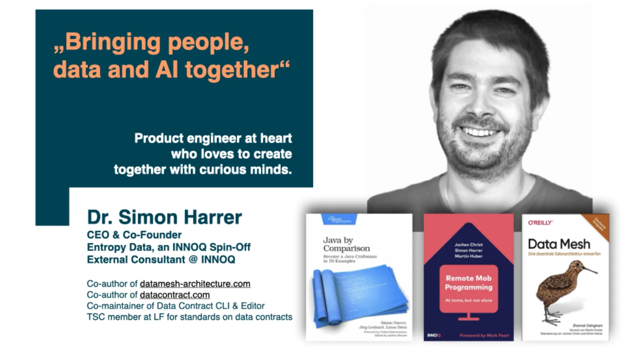 Simon Harrer, CEO y Co-Founder de Entropy Data, ex-INNOQ