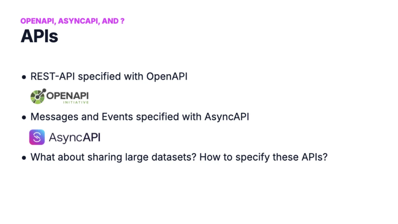 OpenAPI para REST, AsyncAPI para mensajes, ¿y para los datos qué?