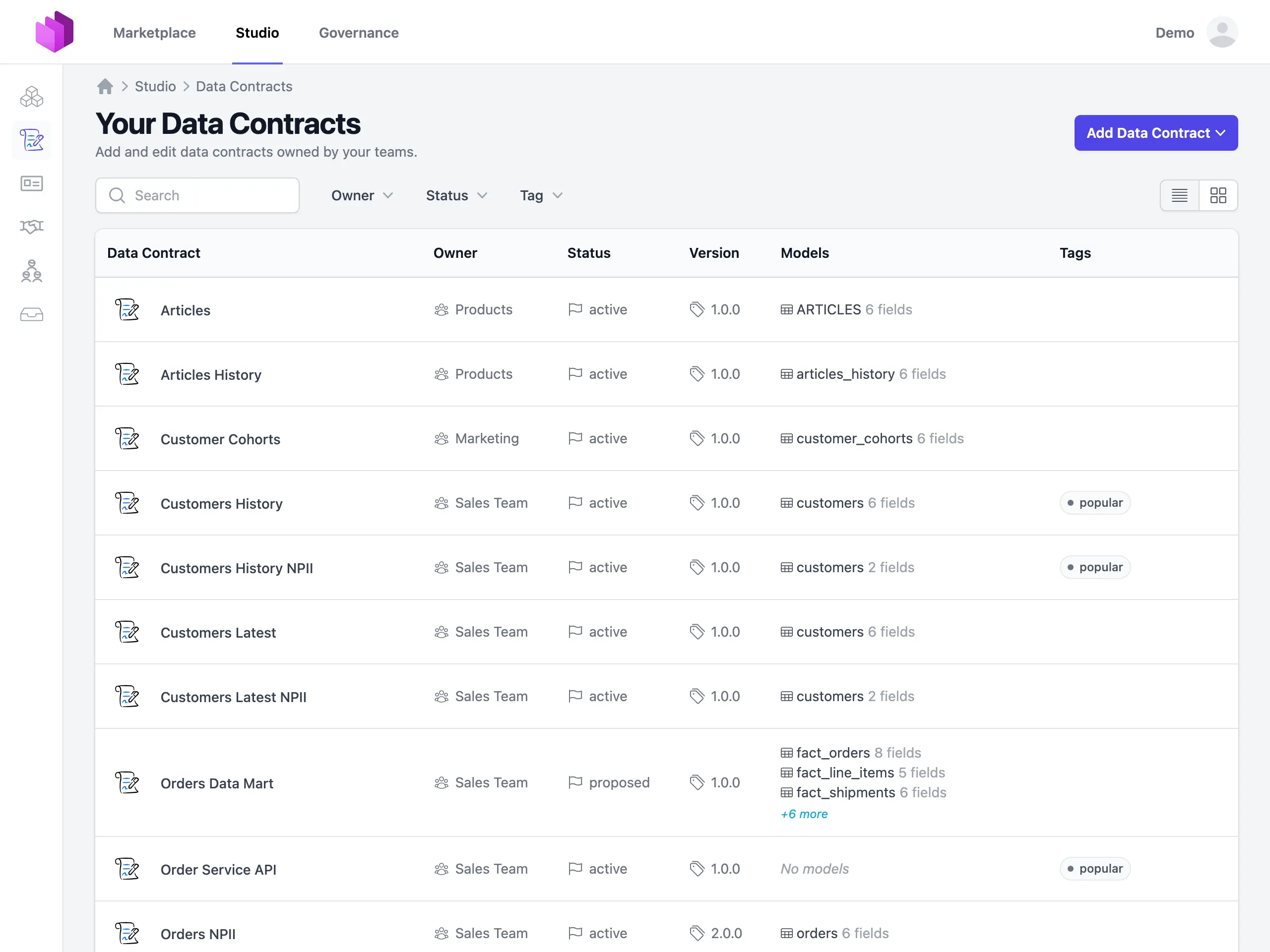 Un marketplace de datos empresarial basado en productos de datos y Data Contracts